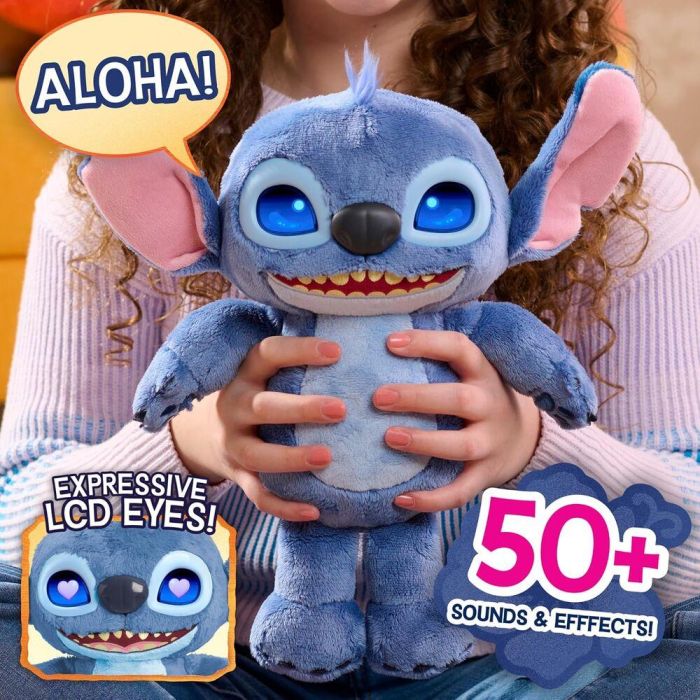 Just Play Peluche Stitch Interactivo Disney 30cm con Ojos LED 9
