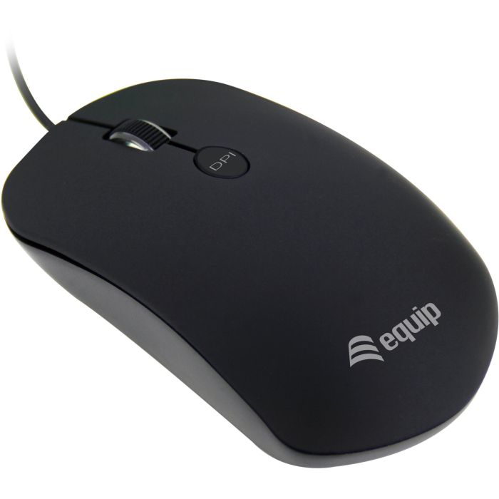 Equip Ratón Óptico USB 4 Botones 800/1200/1600 DPI Revestimiento Goma Plug and Play Ergonómico 1