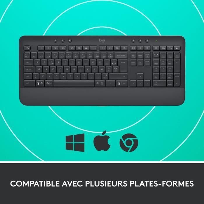 Logitech Signature K650 Teclado Inalámbrico Ergonómico Completo, Resistente a Salpicaduras, Autonomía 36 Meses - Grafito 5