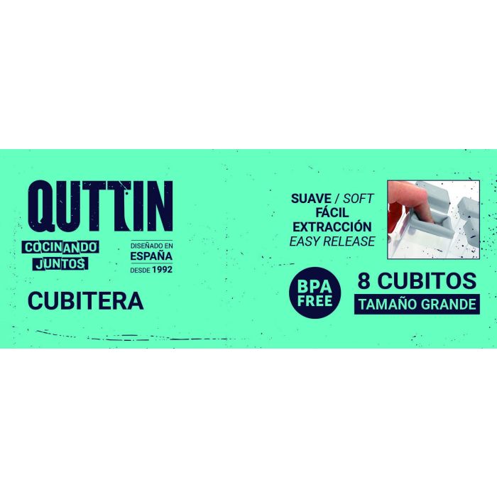 Cubitera Quttin 8 cubitos XL cuadrados (18 Unidades) 7 Cubitera Quttin 8 cubitos XL cuadrados (18 Unidades) 7