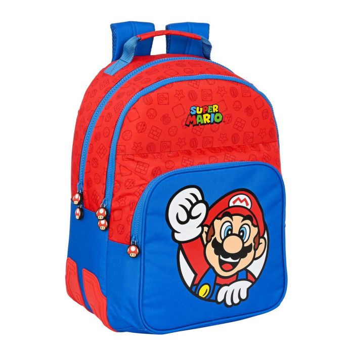 Mochila Escolar Super Mario Azul Rojo 32 x 42 x 15 cm Mochila Escolar Super Mario Azul Rojo 32 x 42 x 15 cm