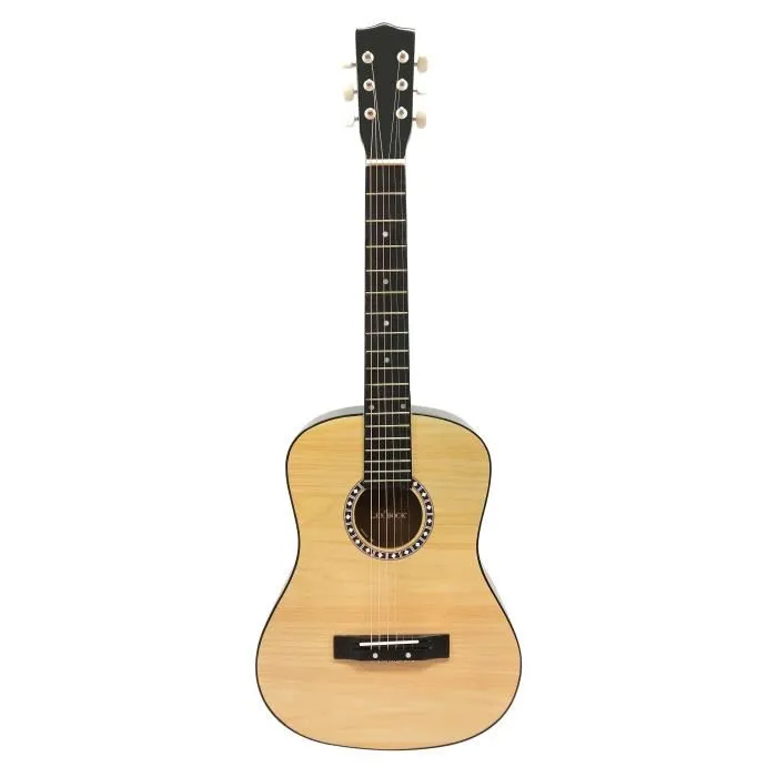 Lexibook Guitarra Acústica de Madera - 91 cm con 6 Cuerdas Reales y Llaves de Ajuste Metálicas, Incluye Correa y Púa 4
