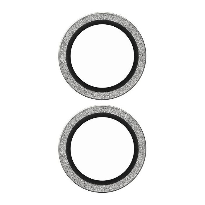 PanzerGlass Protector Lente Cámara Glitter Silver para iPhone 16 / 16 Plus 2