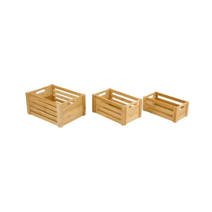 Inde Set 3 Cajas Bambú Organización 30.5x23x15.2 cm y 28x18 cm (6 Unidades) 1