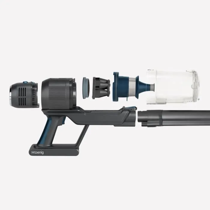 Hkoenig UPX26 Aspiradora Escoba 2 en 1 Inalámbrica 220W Plegable Autónoma hasta 40 min Luz 3 potencias 1