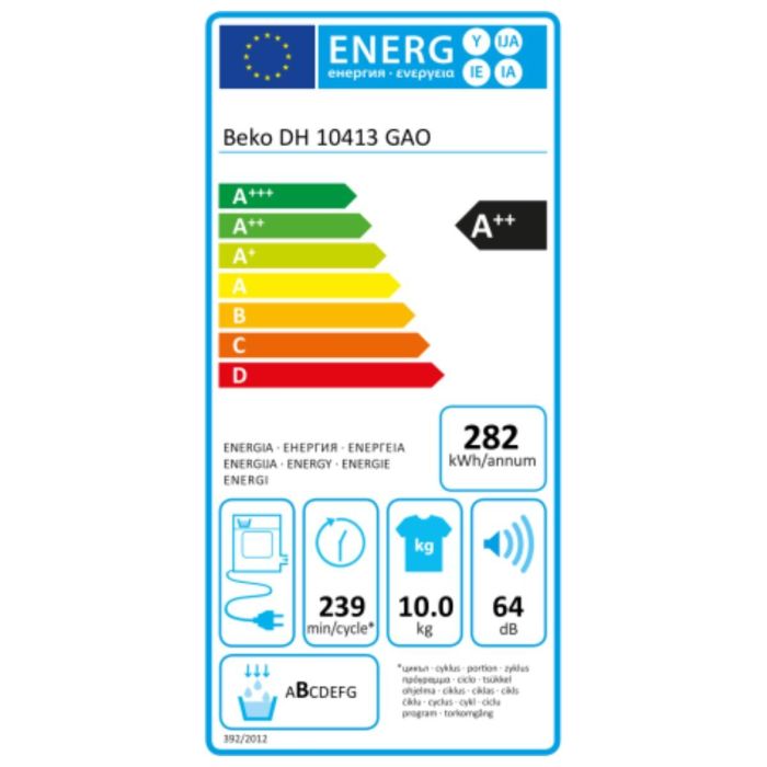 Secadora de condensación BEKO DH 10413 GAO 10 kg Blanco 1