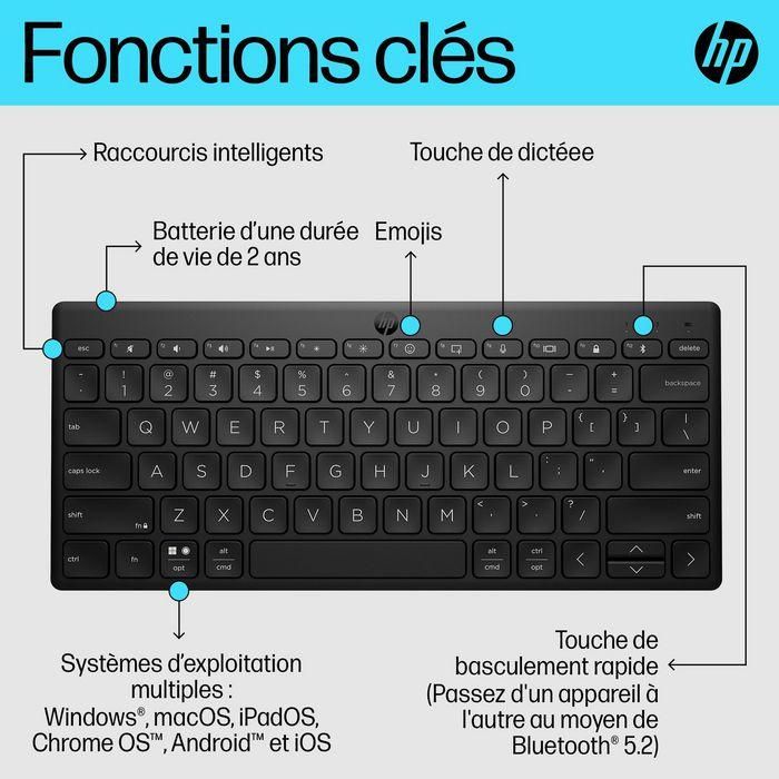HP 350 Compact Multi-Device Bluetooth Keyboard 14 HP 350 Compact Multi-Device Bluetooth Keyboard 14