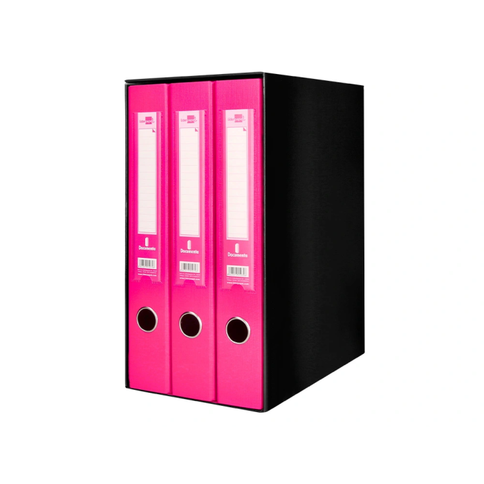 Liderpapel Módulo Archivador 3 Archivadores Folio 2 Anillas Mecanismo Palanca 52mm Rosa 1