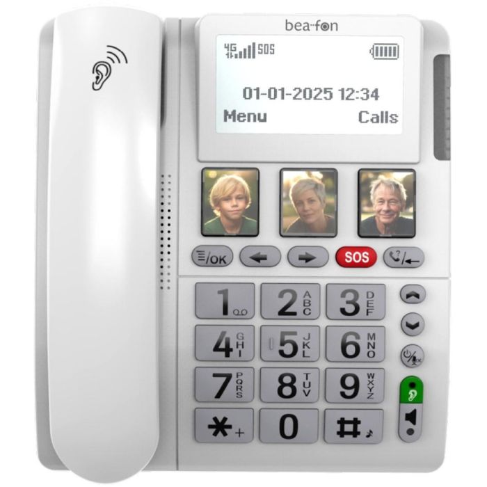 Bea-Fon ML10 LTE Teléfono Analógico con Botones Grandes, Altavoz, 4G, Pantalla 2.2" y SMS Blanco 1