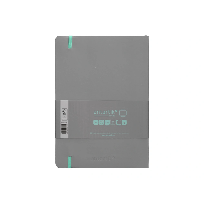 Antartik Cuaderno A5 Tapa Blanda Hojas Rayadas Gris y Turquesa 80 Hojas 80gr FSC 2