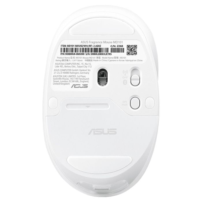 ASUS MD101 Ratón Óptico Inalámbrico RF Wireless + Bluetooth 2400 DPI Blanco 8