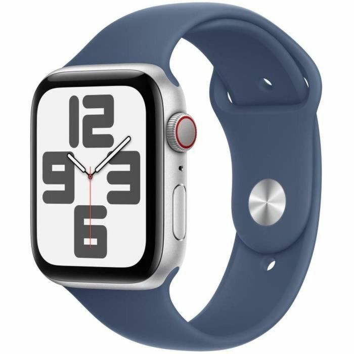 Apple Watch SE GPS + Cellular 44 mm, Caja de aluminio plateada, Correa deportiva de mezclilla M/L