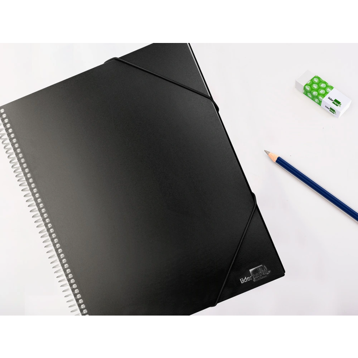 Liderpapel Carpeta Escaparate con Espiral 20 Fundas Polipropileno DIN A5 Negro Opaco 9