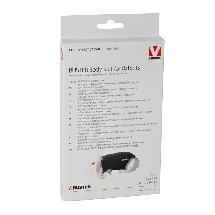 Buster Body Suit Para Conejos XXXS Negro Kruuse Buster Body Suit Para Conejos XXXS Negro Kruuse