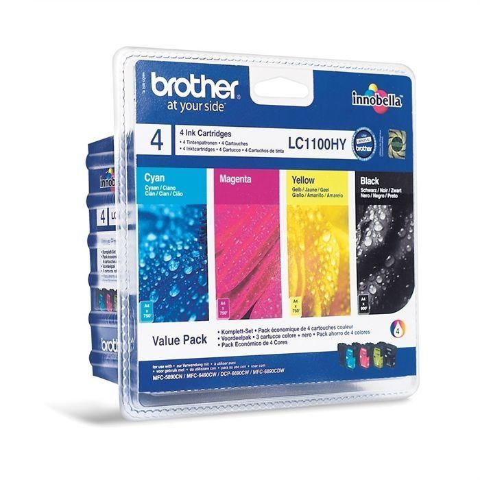 Ink-Jet Brother Lc-1100 Valbp -M-Y-C Pack 4 Colores 450 Pagbk 325 Pag M-Y-C