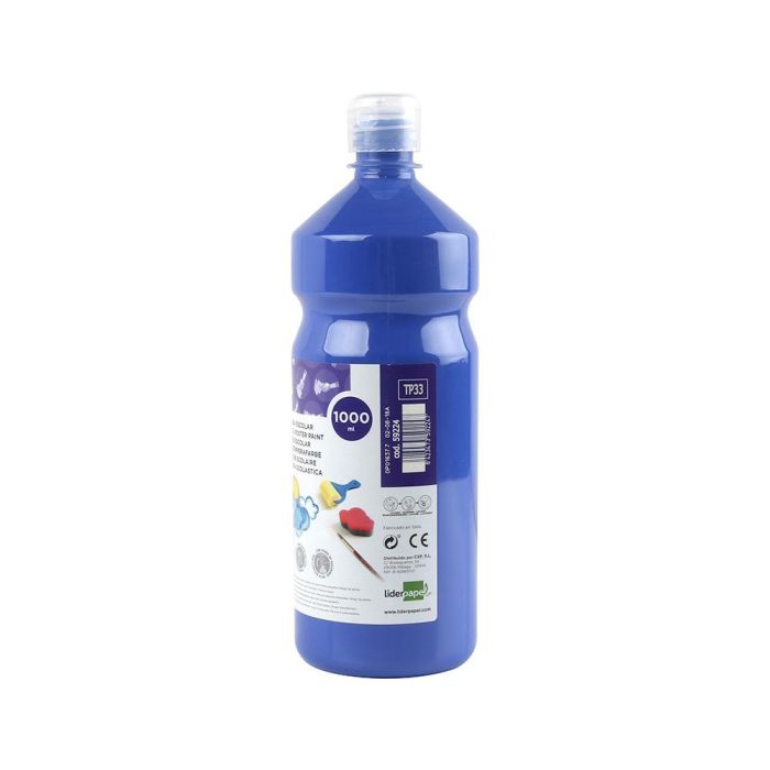 Tempera Liquida Liderpapel Escolar 1000 mL Azul Marino 1