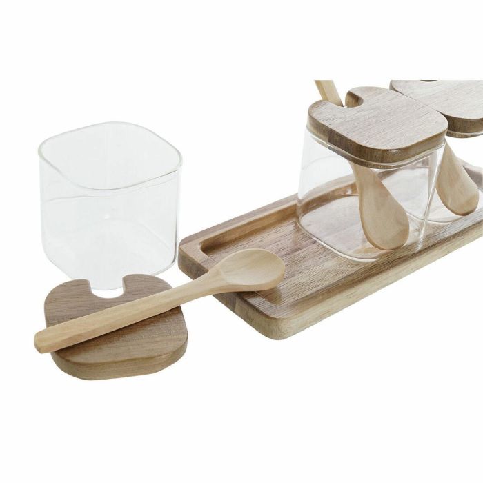 Bote Basicos DKD Home Decor Natural Transparente 8 x 1.5 x 20.5 cm Set de 3 1