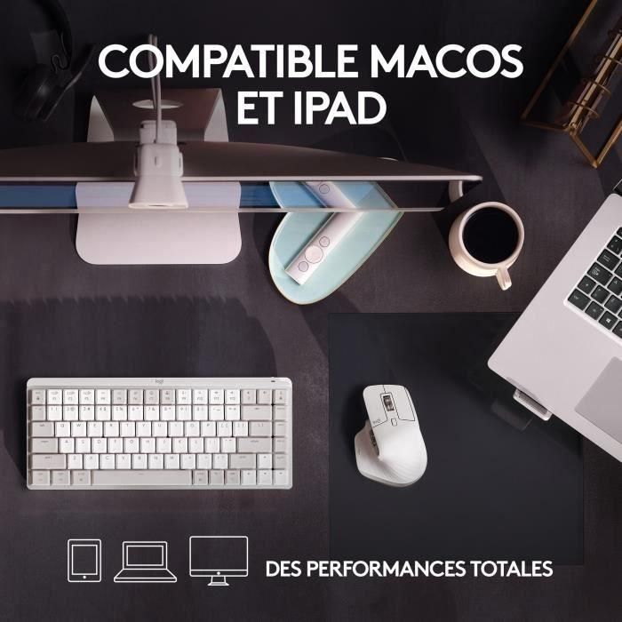 Logitech - Matón inalámbrico ergonómico - MX Master 3s para Mac - Gray Pale 1