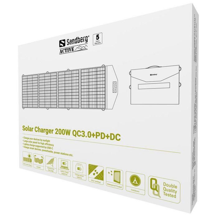Sandberg Panel Solar 200W QC3.0+PD+DC Plegable para Dispositivos Móviles y Portátiles Resistente a la Intemperie 5