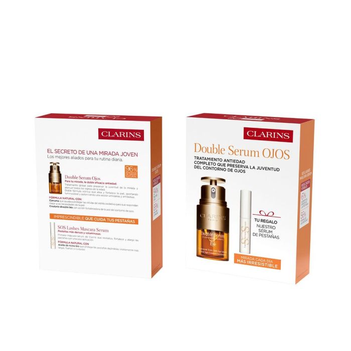 Clarins Double Serum Ojos Antienvejecimiento Estuche 2 piezas (Serum Ojos 20ml + Sérum Pestañas 3ml)