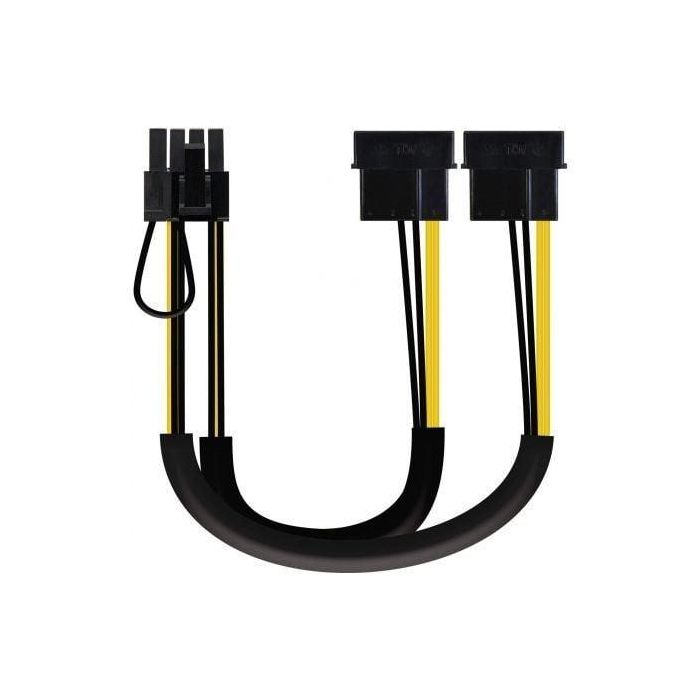 Aisens Cable de alimentación para tarjeta gráfica PCI-e 6+2 pin, 2x molex 4 pin, 20 cm 2