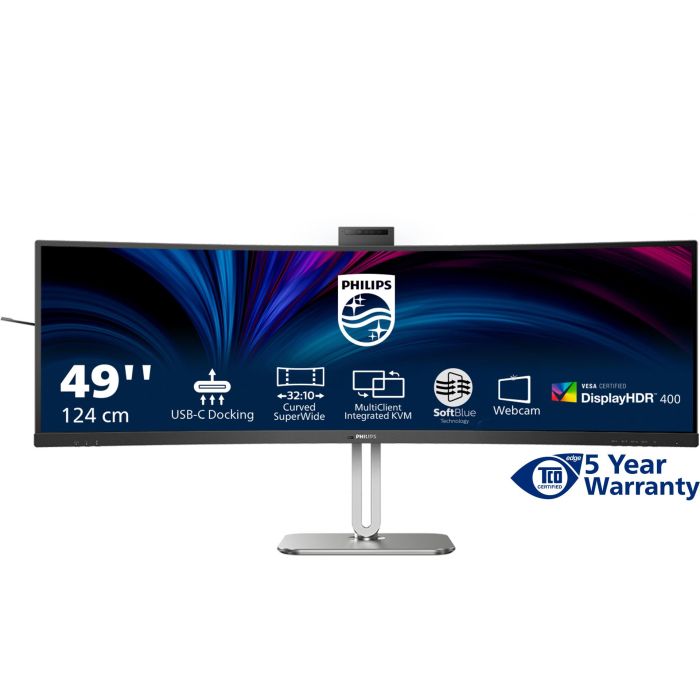 Philips Monitor Profesional 49B2U6900CH 48.8" Curvo Dual QHD Webcam USB-C Negro 6 Philips Monitor Profesional 49B2U6900CH 48.8" Curvo Dual QHD Webcam USB-C Negro 6