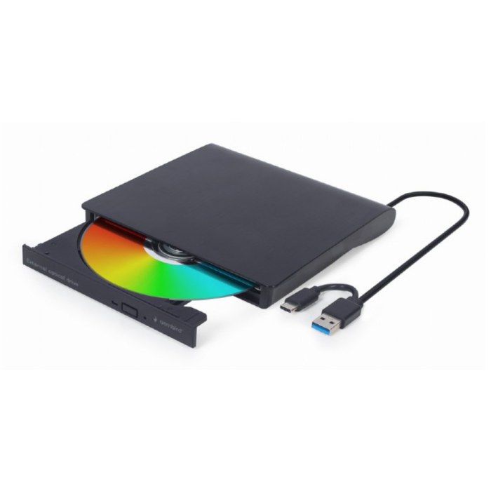 Gembird DVD-USB-031 Unidad de Disco Óptico Externa USB-C DVD±RW Grabadora/Lectora CD/DVD para Escritorio Negra