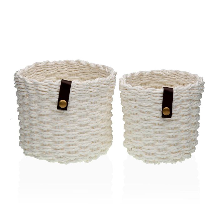 Set 2 Cestas Blancas Redondas Versa 16X13CM (2 Unidades) Set 2 Cestas Blancas Redondas Versa 16X13CM (2 Unidades)