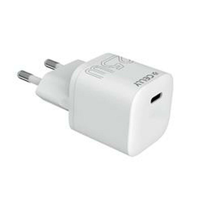 Cargador de Pared Celly UCTC1USBC25WWH 25 W Blanco Cargador de Pared Celly UCTC1USBC25WWH 25 W Blanco