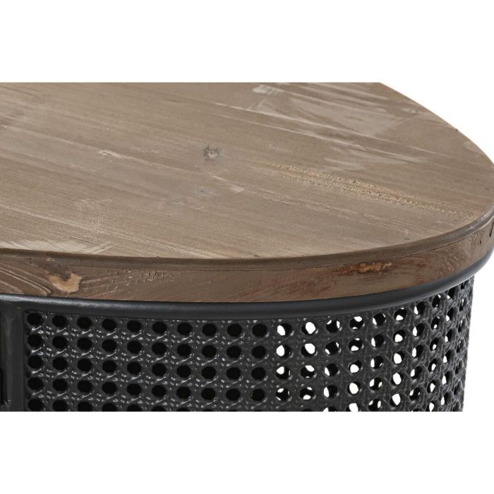 DKD Home Decor Buffet Loft Negro Marrón 145.5x45x76 cm con Botellero, 3 Cajones, 2 Puertas de Abeto y Metal Desmontable 2