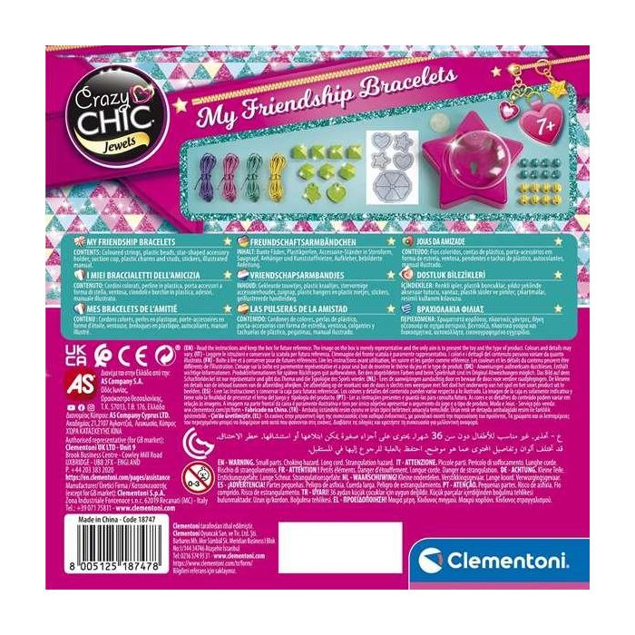 Clementoni Juego Pulseras de Amistad con Dispositivo para Trenzar 18x18x6 cm 1