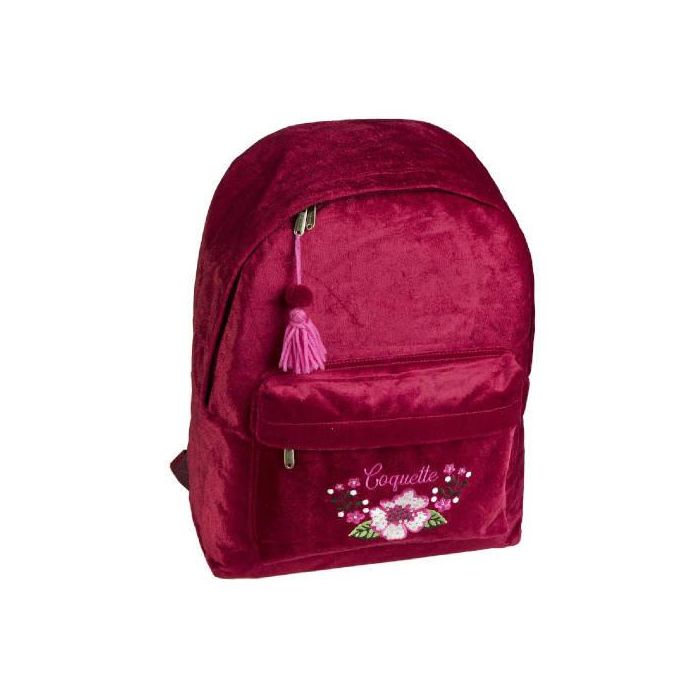 Coquette Mochila Deporte Coquette 16090090700 32 X 42 X 17 CM Terciopelo Granate Flores Rosas Brillantes 2 Coquette Mochila Deporte Coquette 16090090700 32 X 42 X 17 CM Terciopelo Granate Flores Rosas Brillantes 2