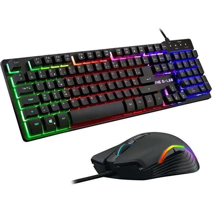 The G-Lab Combo KRYPTON Teclado y Mouse Gaming Retro con Cable Iluminación RGB AZERTY Anti-Ghosting 3200 dpi PC Gamer PS4 Xbox One Mac 0 The G-Lab Combo KRYPTON Teclado y Mouse Gaming Retro con Cable Iluminación RGB AZERTY Anti-Ghosting 3200 dpi PC Gamer PS4 Xbox One Mac 0