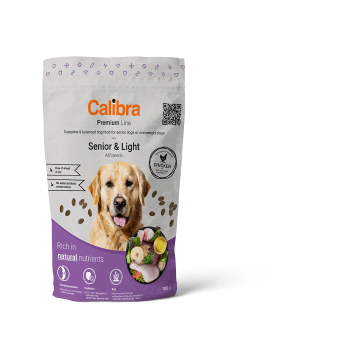 Calibra Dog Premium Senior Light Pollo 100 gr Formato Prueba para Perros con Sobrepeso o Mayores