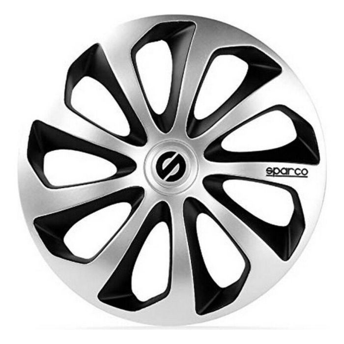 SPC SPC1473SVBK Tapacubos Modelo Sicilia Bicolor 14" Plata-Negro 4 Unidades, ABS alta resistencia, ligeros, fácil instalación