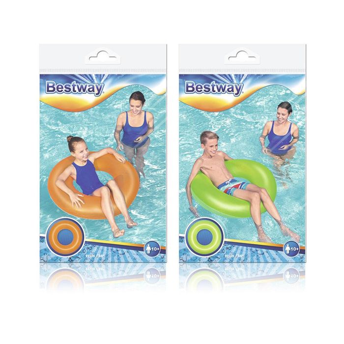 Bestway Flotador Hinchable Liso Neon Color Surtido D91 cm +10 Años Playa y Piscina 36025 2