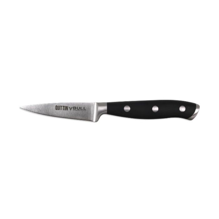 Cuchillo Pelador Quttin Bull Negro Plateado Acero Inoxidable 9 cm (4 Unidades) 3 Cuchillo Pelador Quttin Bull Negro Plateado Acero Inoxidable 9 cm (4 Unidades) 3