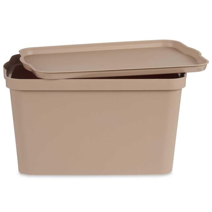 Caja Plastico Con Tapa 24L Beige Kipit 29X24CM (6 Unidades) 2 Caja Plastico Con Tapa 24L Beige Kipit 29X24CM (6 Unidades) 2