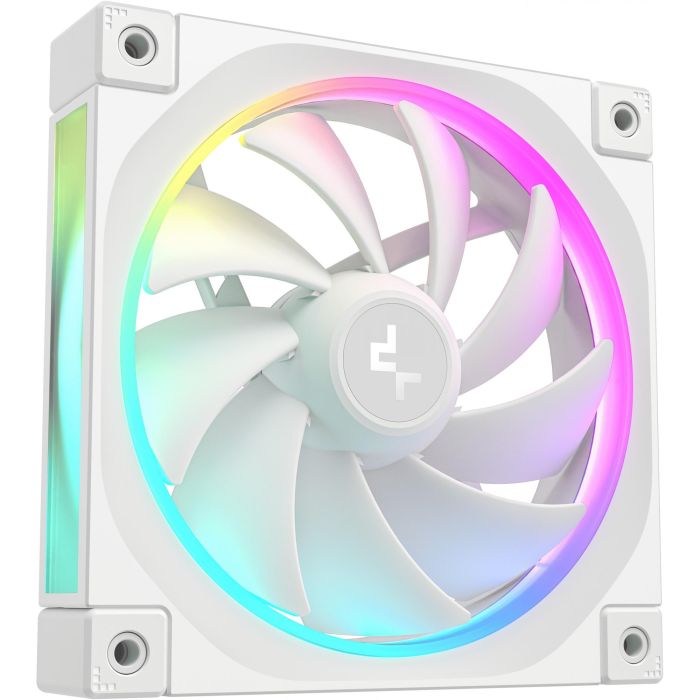 DeepCool FL12 WH-3 in 1 - Pack 3 Ventiladores de Carcasa 120mm Blancos con Iluminación LED RGB, 55 CFM, PWM 5