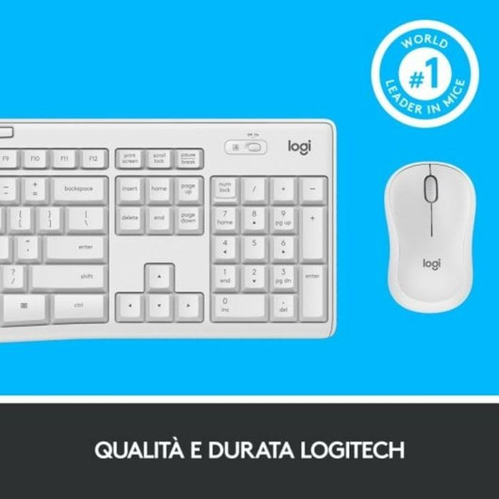 Teclado y Ratón Logitech MK295 Blanco Qwerty Italiano 6