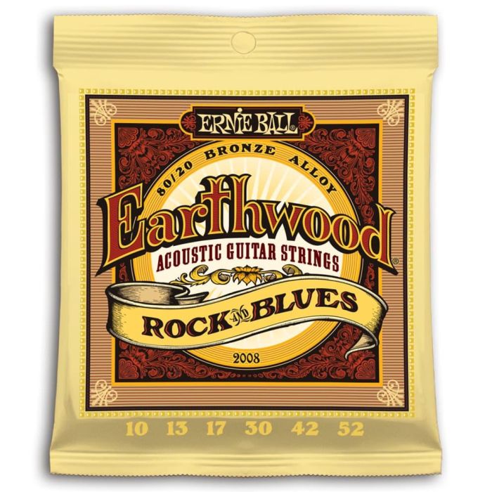 ERNIEBALL Juego Acústica Earthwood 80/20 Bronze Rock & Blues 10-52