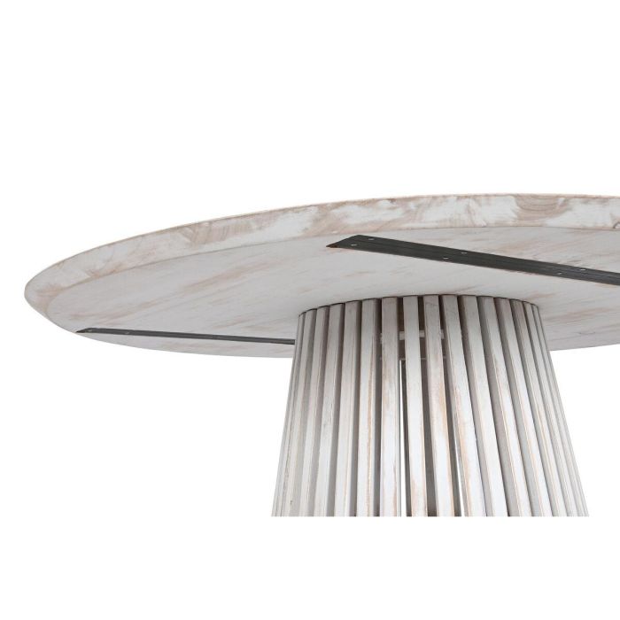 Mesa de Comedor Home ESPRIT Blanco madera de mindi 120 x 120 x 75 cm 2 Mesa de Comedor Home ESPRIT Blanco madera de mindi 120 x 120 x 75 cm 2