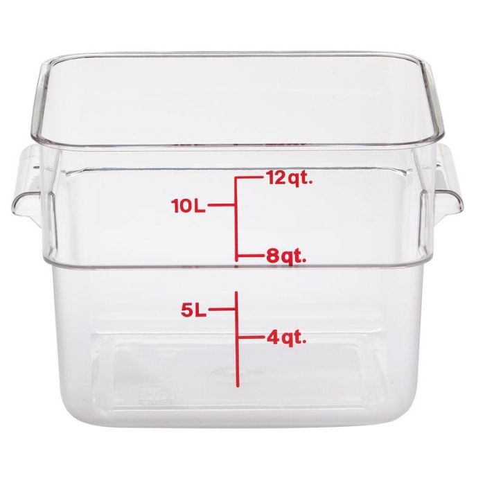 CAMBRO - 2SFSCW-135 - Recipiente cuadrado 1,9 L - 18,5 x 18,5 x 10 cm - Transparente (Tapa no incluida)