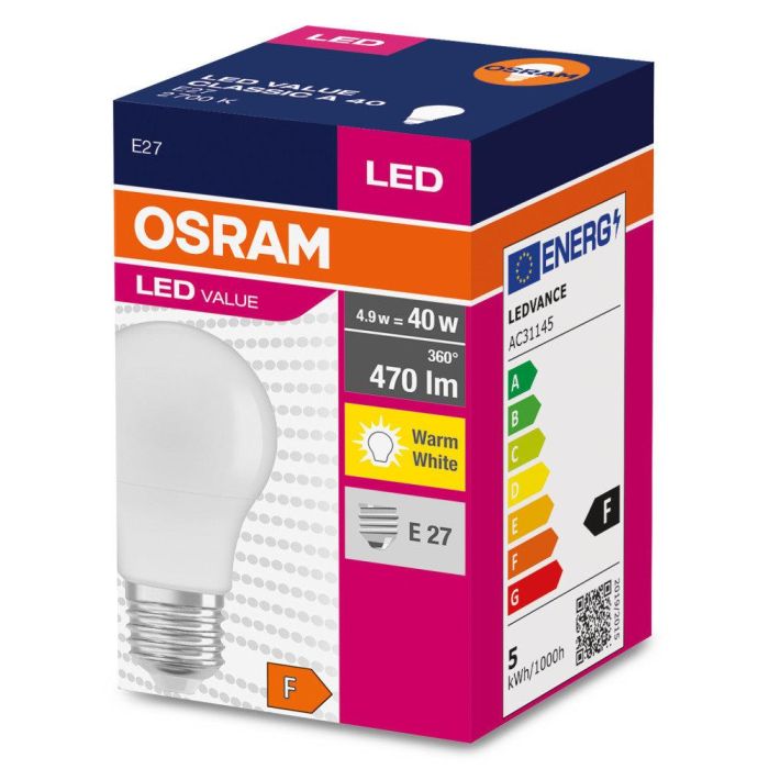 [LVE-4052899326927] Ledvance/Osram Bombilla LED "Classic" E27 4,9W 470Lm 2700K 200º IP20 1