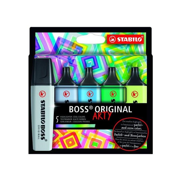 Marcador Fluor Stabilo Boss 70 Arty Line Colores Frios Estuche De 5