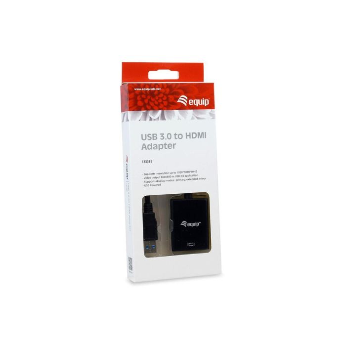 Equip Adaptador USB 3.0 a HDMI 133385, USB 3.2 Gen 1, Tipo-A Macho a HDMI Hembra, Negro 5 Equip Adaptador USB 3.0 a HDMI 133385, USB 3.2 Gen 1, Tipo-A Macho a HDMI Hembra, Negro 5