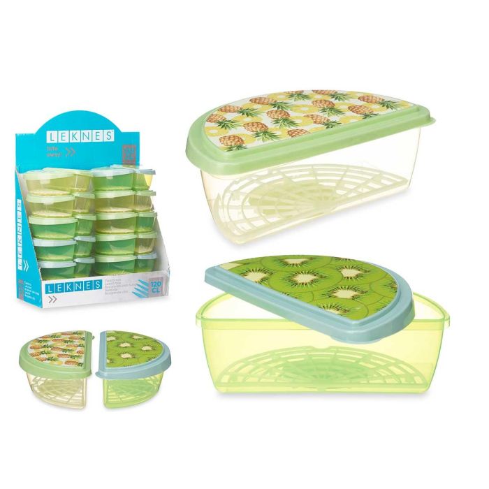 Tupper Fruta Piña y Kiwi 1,2L Leknes 23x13x8 cm (24 Unidades) Tupper Fruta Piña y Kiwi 1,2L Leknes 23x13x8 cm (24 Unidades)