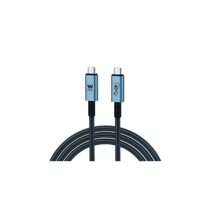 Cable USB 3.1 Tipo-C Woxter PE26-183/ USB Tipo-C Macho - USB Tipo-C Macho/ Hasta 240W/ 40Gbps/ 2m/ Negro