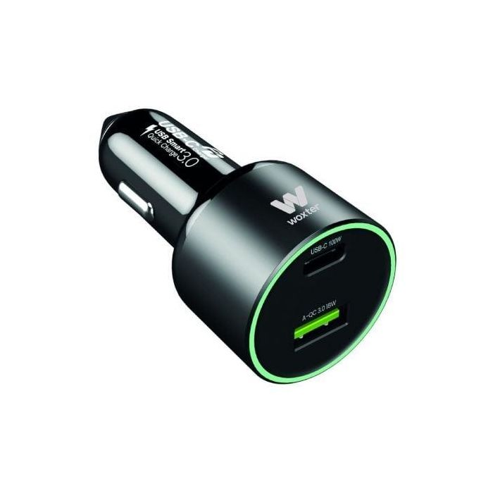 Cargador de Coche Woxter PE26-182/ 1xUSB Tipo-C/ 1xUSB/ 100W