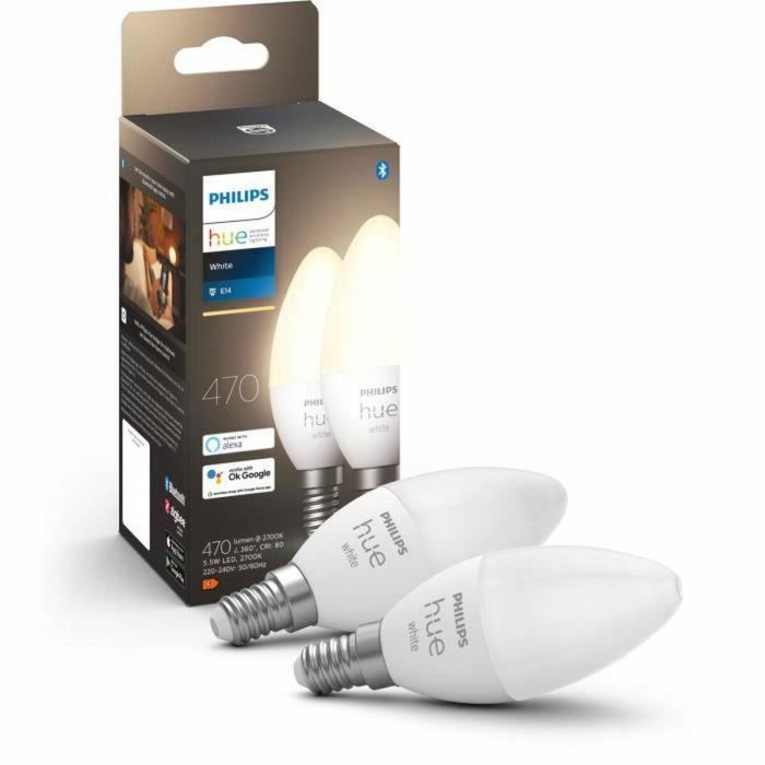Philips Hue White Bombillas LED Inteligentes E14, Compatible con Bluetooth, Paquete de 2 5